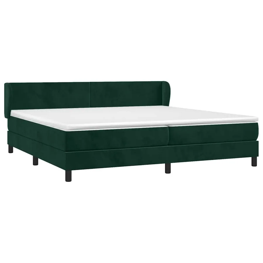 Sommier à lattes de lit et matelas Vert foncé 200x200cm Velours - 3