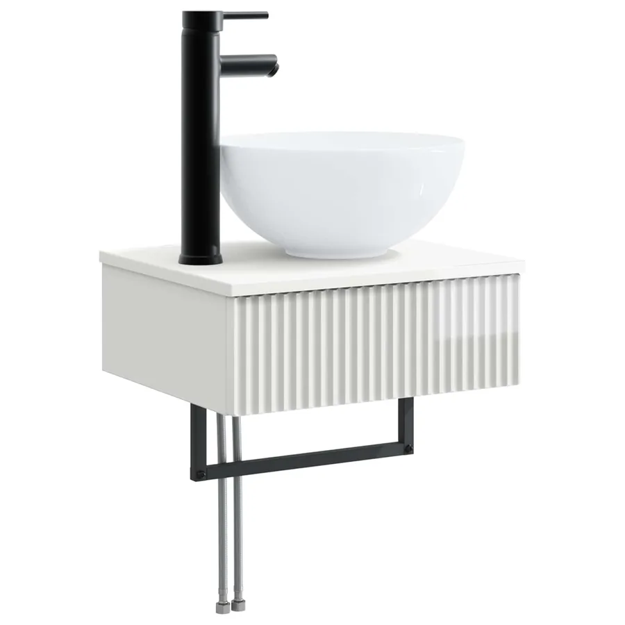 Basin de lavage mural Blanc brillant 40 x 35 x 39 cm - 2