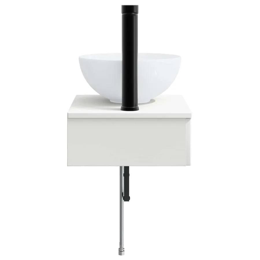 Basin de lavage mural Blanc brillant 40 x 35 x 39 cm - 4