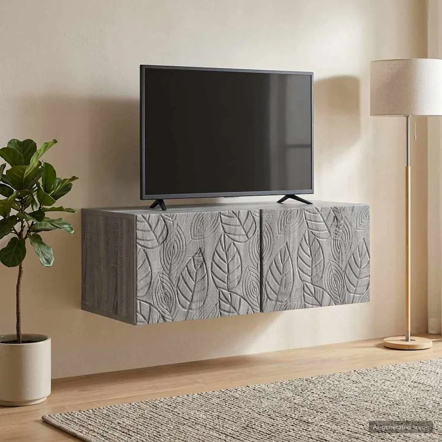 Meuble TV mural 59,5 x 41 x 30 cm Sonoma gris Bois d'ingénierie - 3