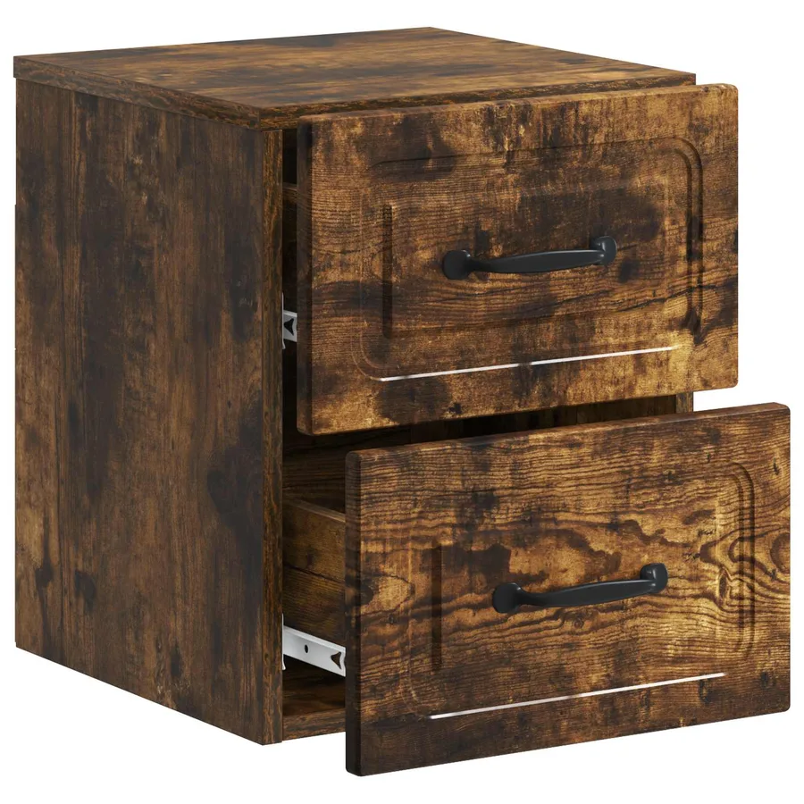 Cabinet de chevet mural 2 pcs Chêne fumé 34,5 x 33 x 40 cm - 6