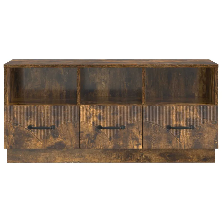 Meuble TV Chêne fumé 102 x 34,5 x 47 cm Bois d'ingénierie - 6