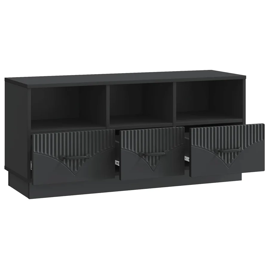 Meuble TV avec tiroir Noir 102 x 34,5 x 47 cm Bois d'ingénierie - 5