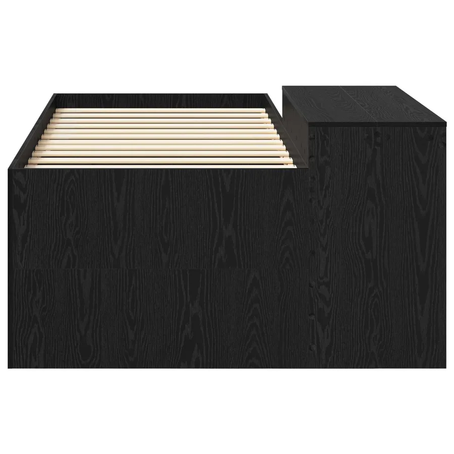 Lit haut pour enfants avec bureau Noir 75 x 190 cm - 4