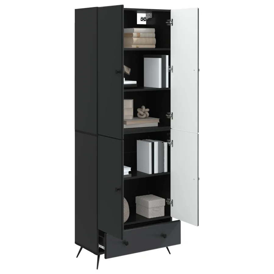 Ensemble de Meubles 2 pcs Noir Bois d'ingénierie - 3
