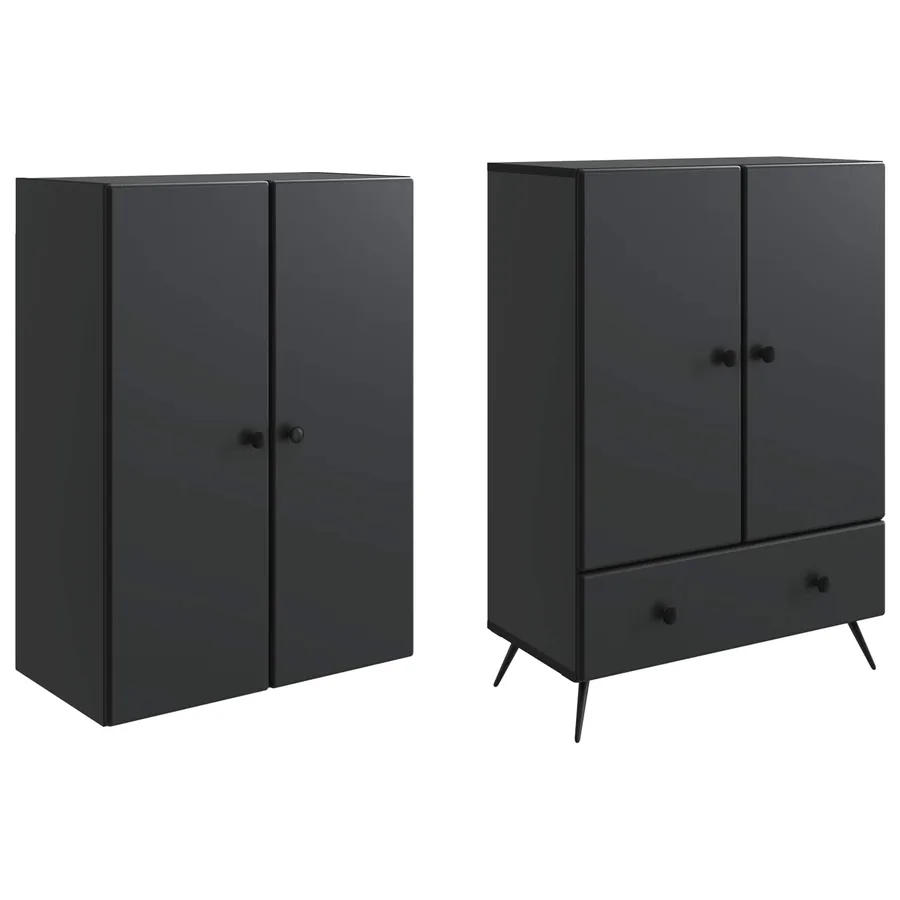 Ensemble de Meubles 2 pcs Noir Bois d'ingénierie - 4