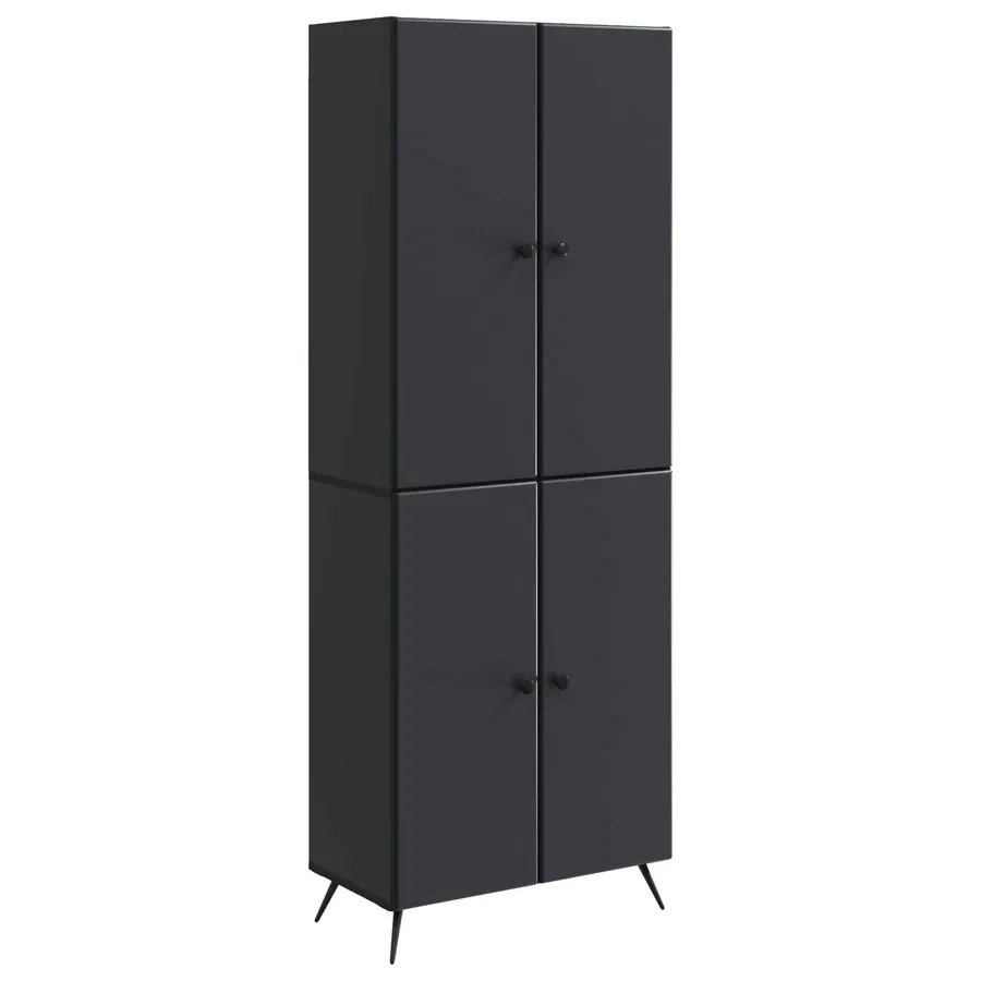 Ensemble de Meubles 2 pcs Noir Bois d'ingénierie - 2