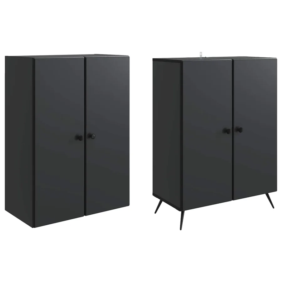 Ensemble de Meubles 2 pcs Noir Bois d'ingénierie - 4