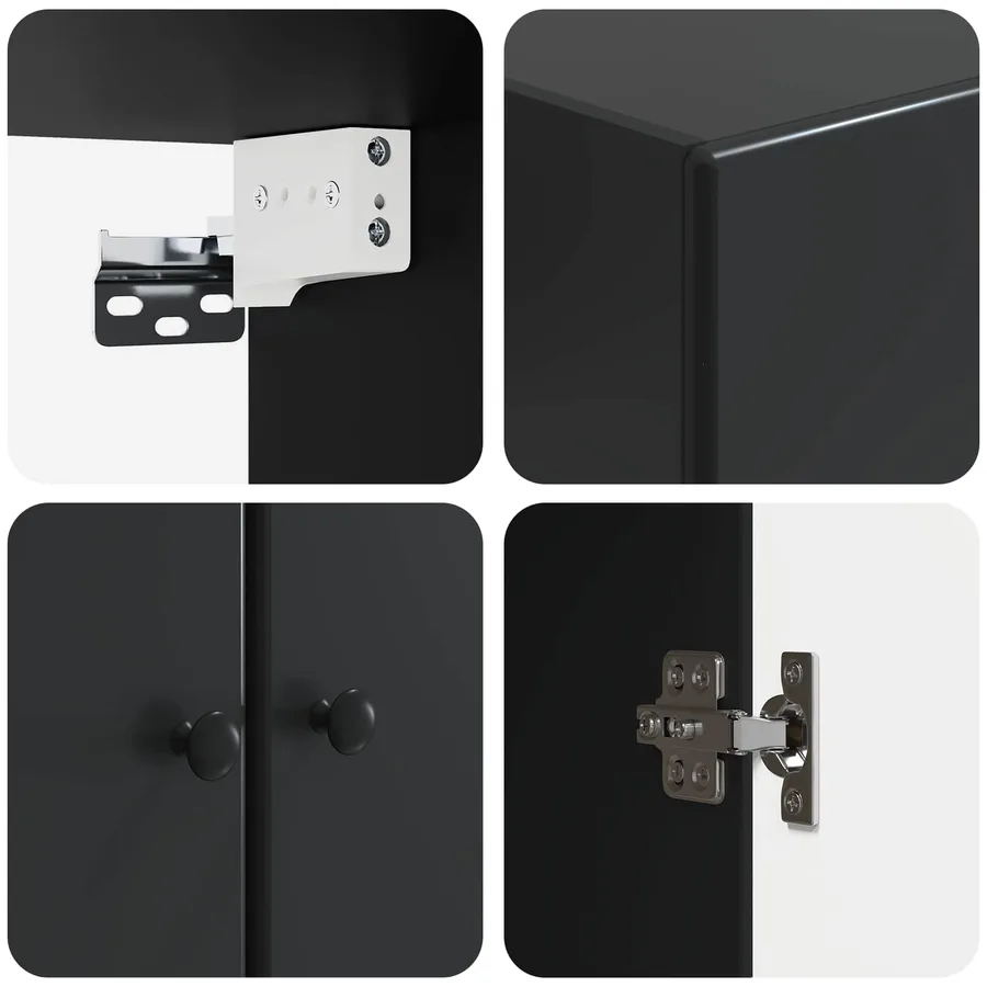 Ensemble de Meubles 2 pcs Noir Bois d'ingénierie - 8