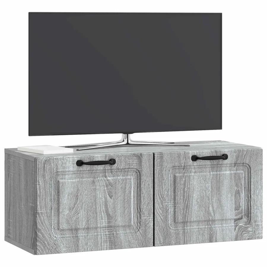 Meuble TV mural Sonoma gris 78,5 x 31 x 30 cm Bois d'ingénierie - 3