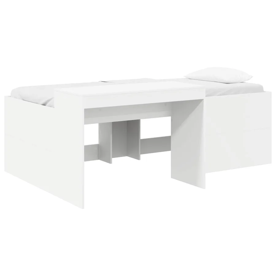 Lit haut pour enfants avec bureau Blanc 98,5 x 200 cm - 2