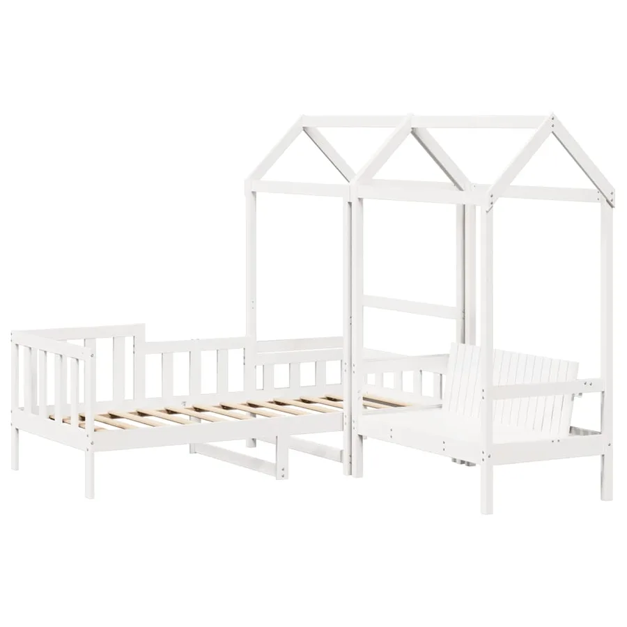 Ensemble de lit de jour et de banc et toit sans matelas blanc - 3
