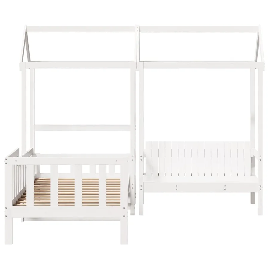 Ensemble de lit de jour et de banc et toit sans matelas blanc - 4