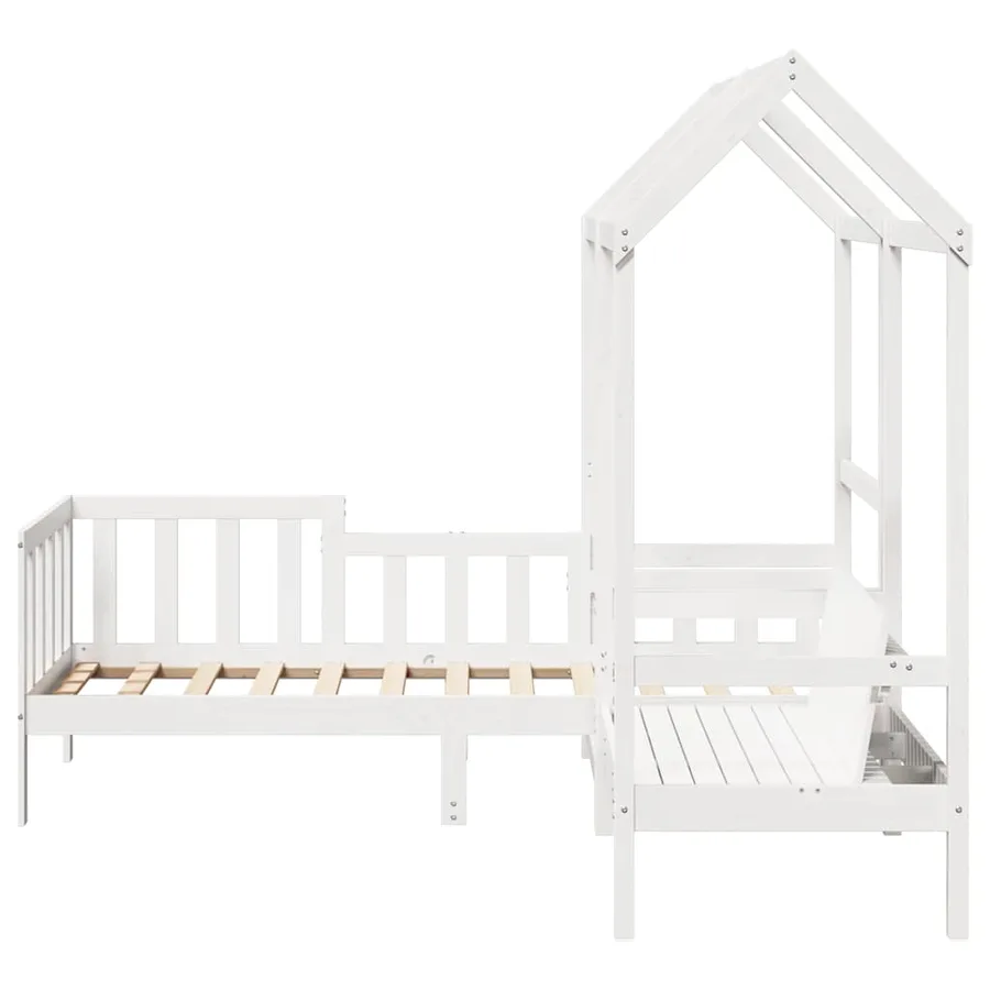 Ensemble de lit de jour et de banc et toit sans matelas blanc - 8