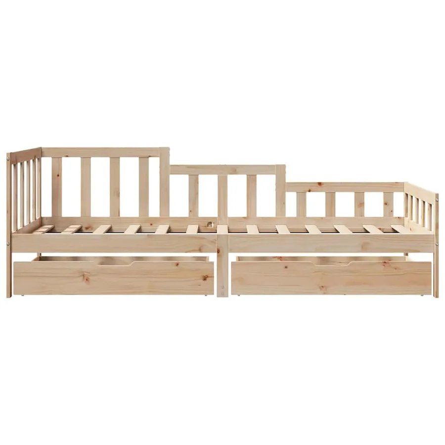 Lit de jour avec tiroirs sans matelas 90x190 cm bois massif - 4