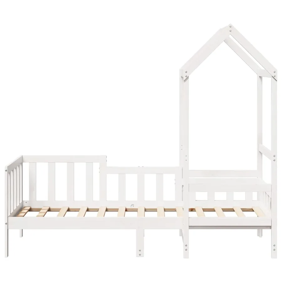 Lit de jour avec toit sans matelas blanc 80x200 cm bois massif - 4