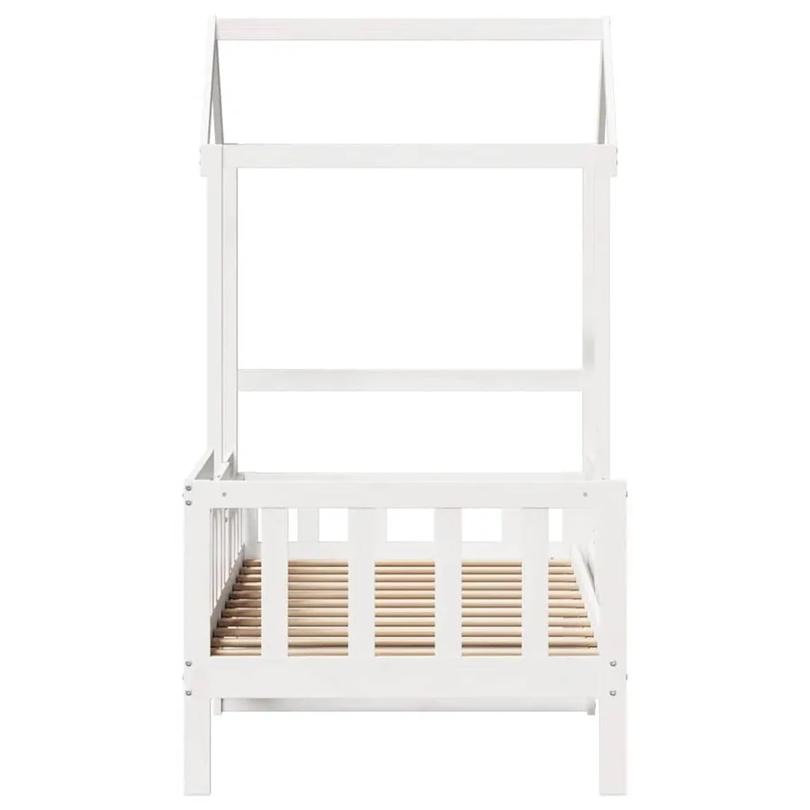 Lit de jour avec toit sans matelas blanc 80x200 cm bois massif - 7