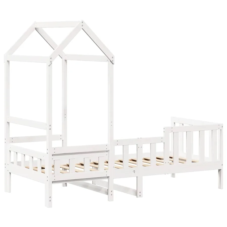 Lit de jour avec toit sans matelas blanc 80x200 cm bois massif - 8