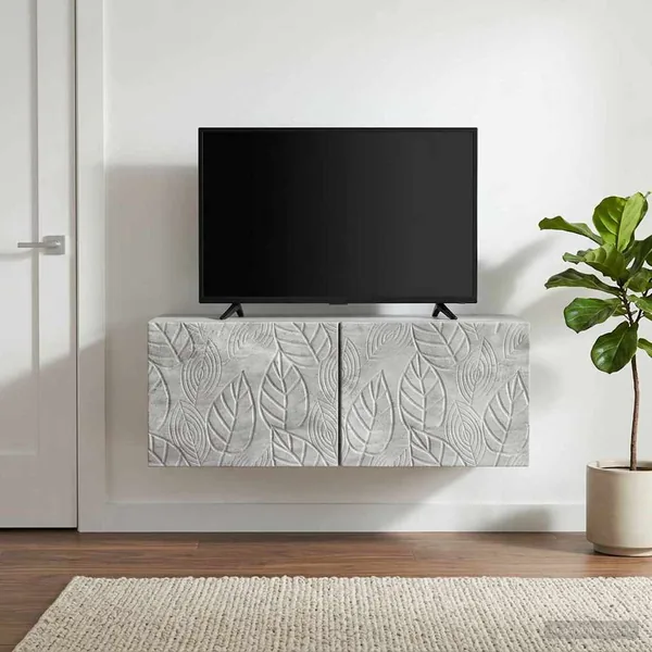 Meuble TV mural 78,5 x 41 x 30 cm Gris béton Bois d'ingénierie