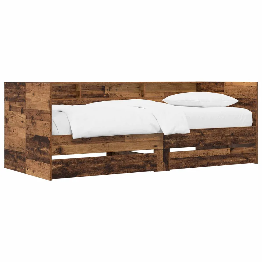 Lit d'appoint avec tiroir Bois ancien Bois d'ingénierie