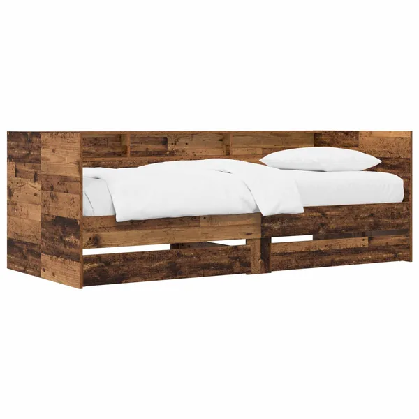 Lit d'appoint avec tiroir Bois ancien Bois d'ingénierie