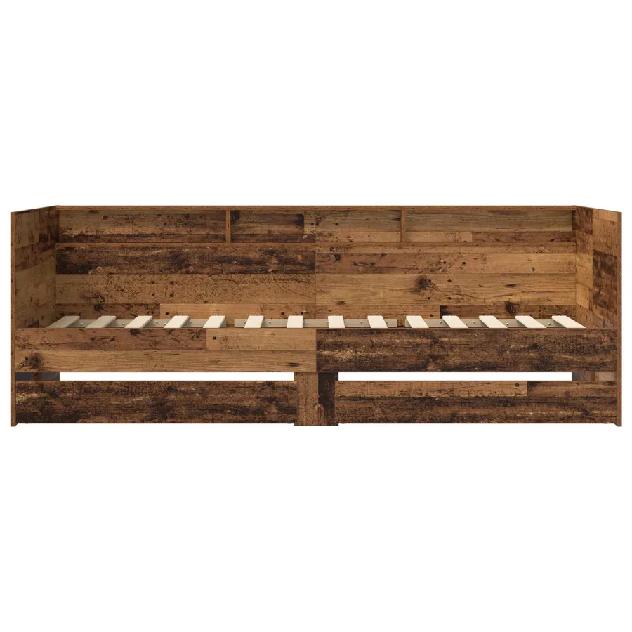 Lit d'appoint avec tiroir Bois ancien Bois d'ingénierie - 4