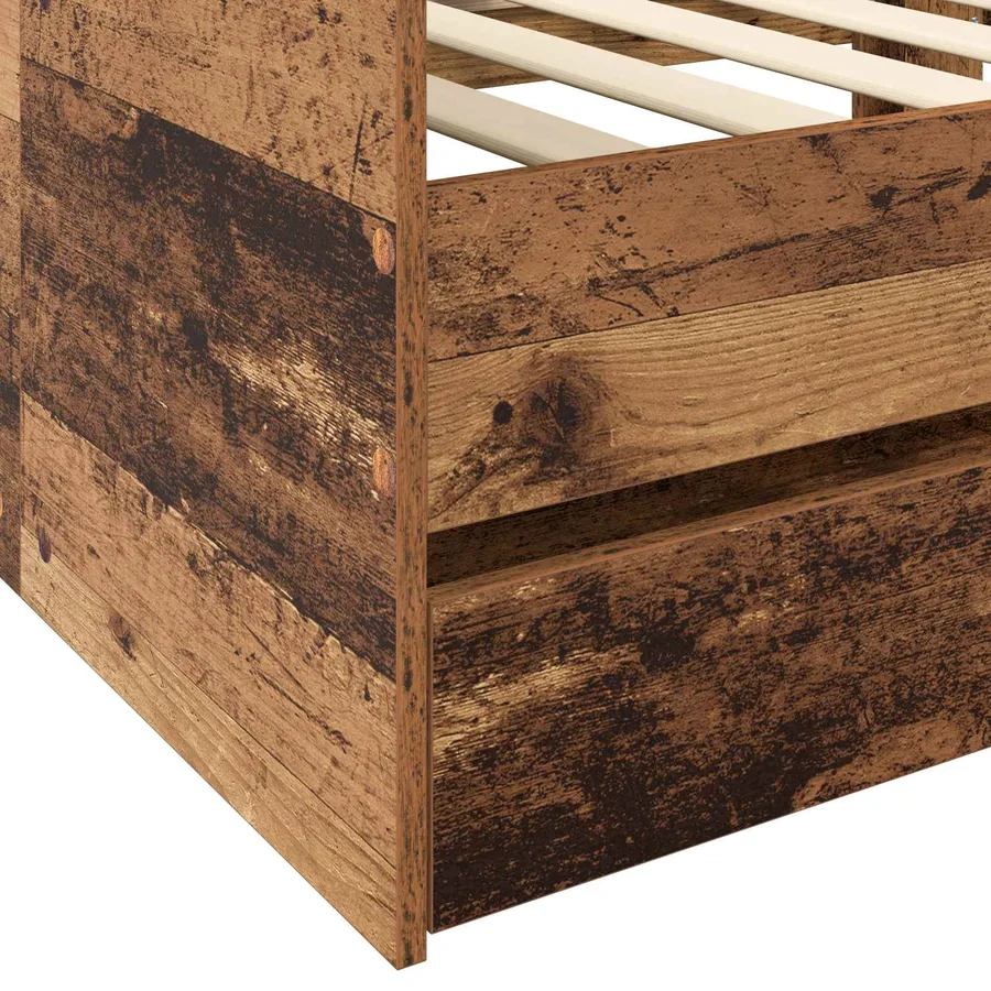 Lit d'appoint avec tiroir Bois ancien Bois d'ingénierie - 6