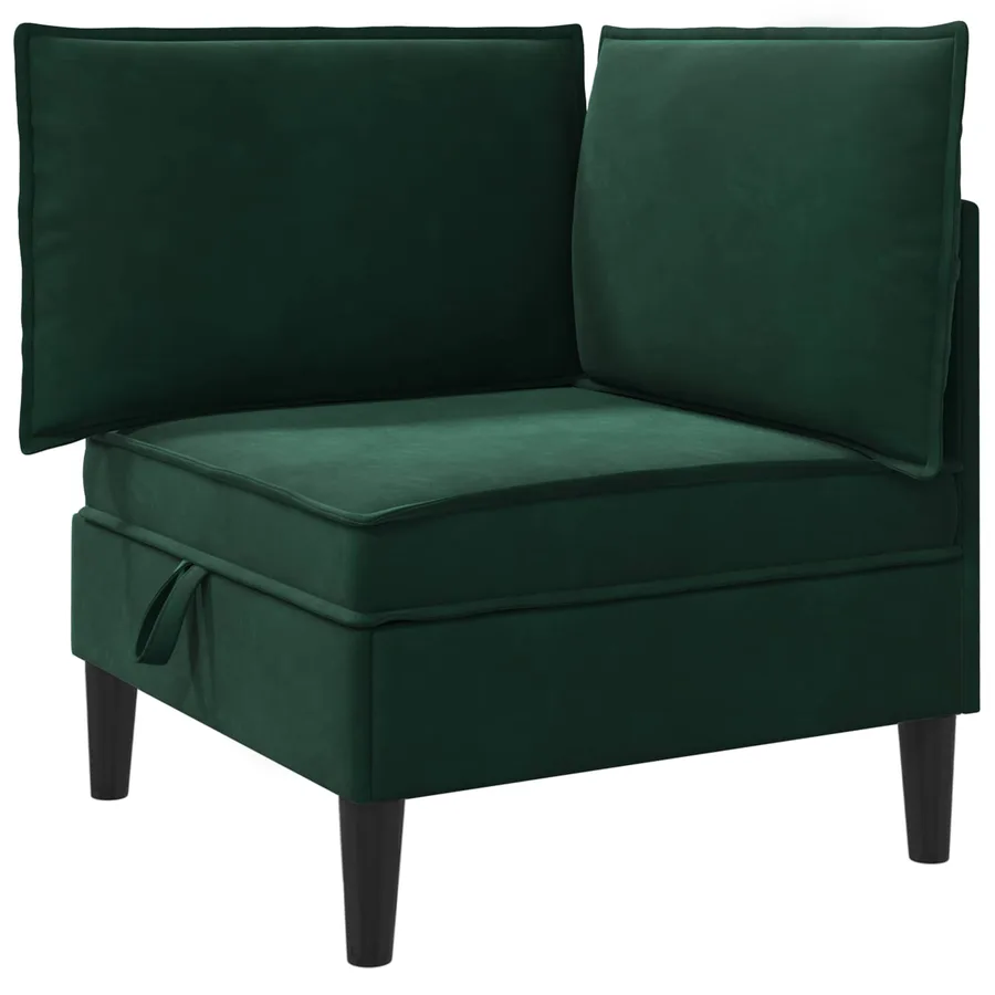 Sofa avec rangement Vert foncé Velours - 2