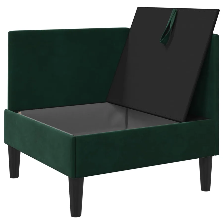 Sofa avec rangement Vert foncé Velours - 4