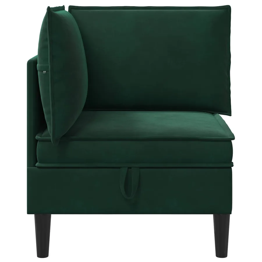 Sofa avec rangement Vert foncé Velours - 5