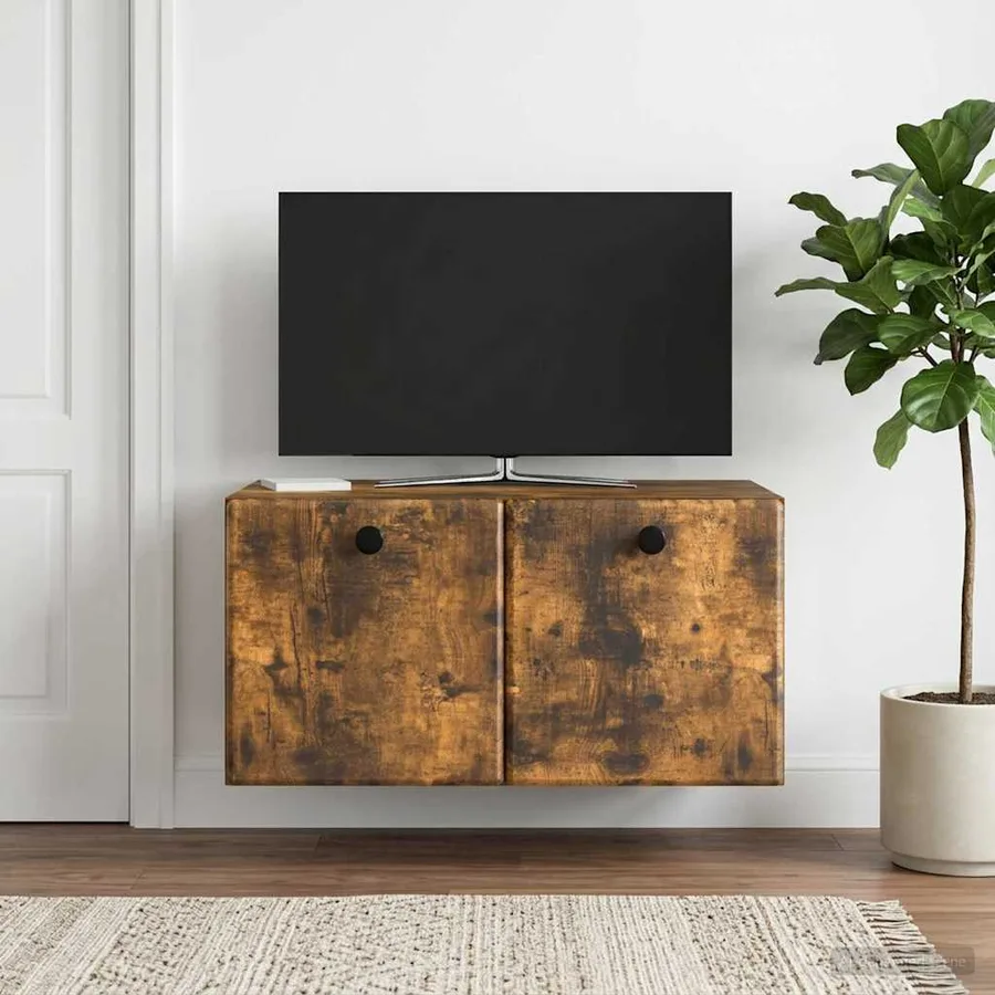 Meuble TV mural 59,5 x 41 x 30 cm Chêne fumé Bois d'ingénierie - 4
