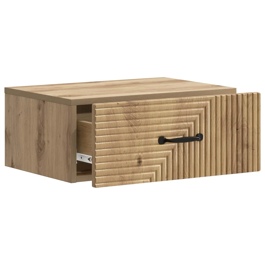 Cabinet de chevet mural Chêne artisanal 49 x 34,5 x 20 cm - 4