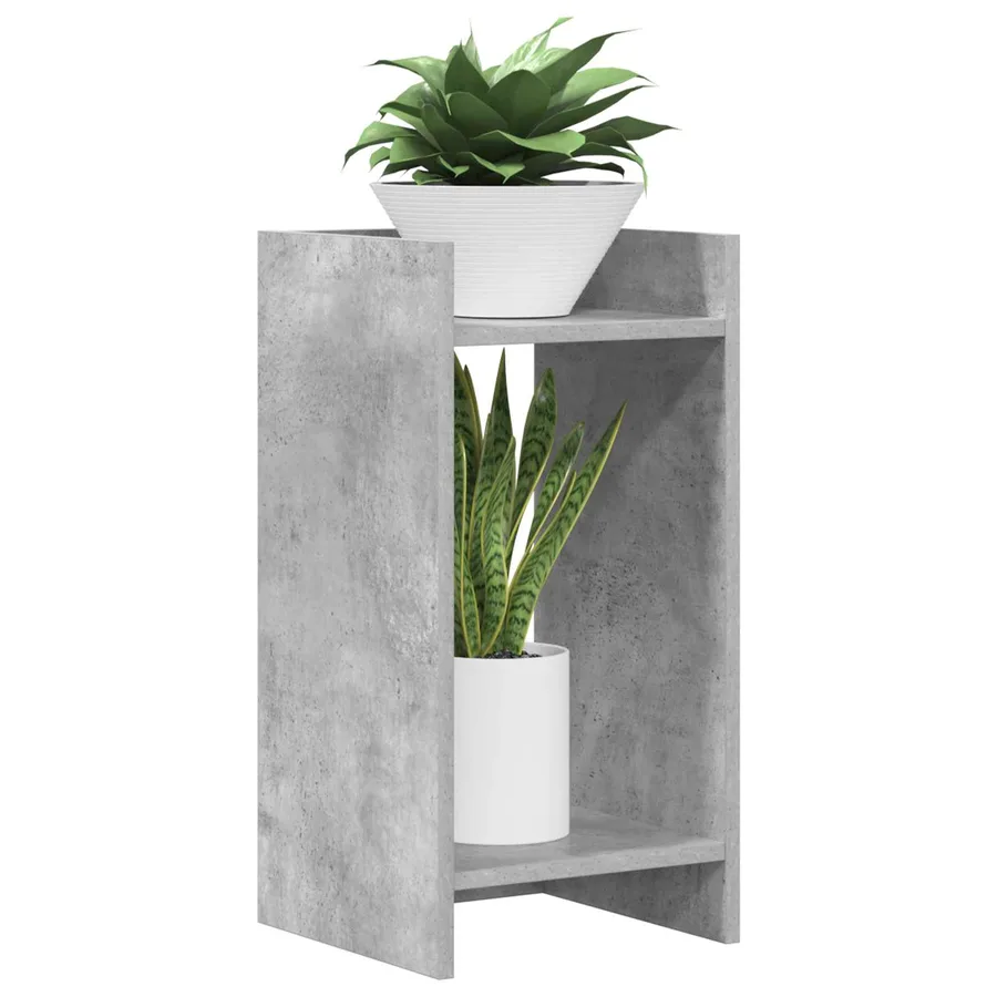 Support de Plante Gris Béton 30 x 30 x 60 cm Bois d’ingénierie - 3
