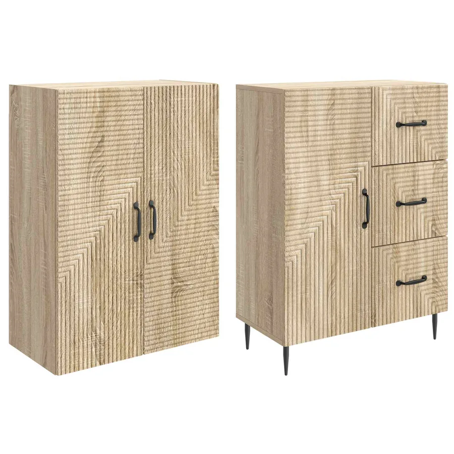 Ensemble de Meubles 2 pcs Chêne Sonoma 66 x 34,5 x 89,5 cm - 4
