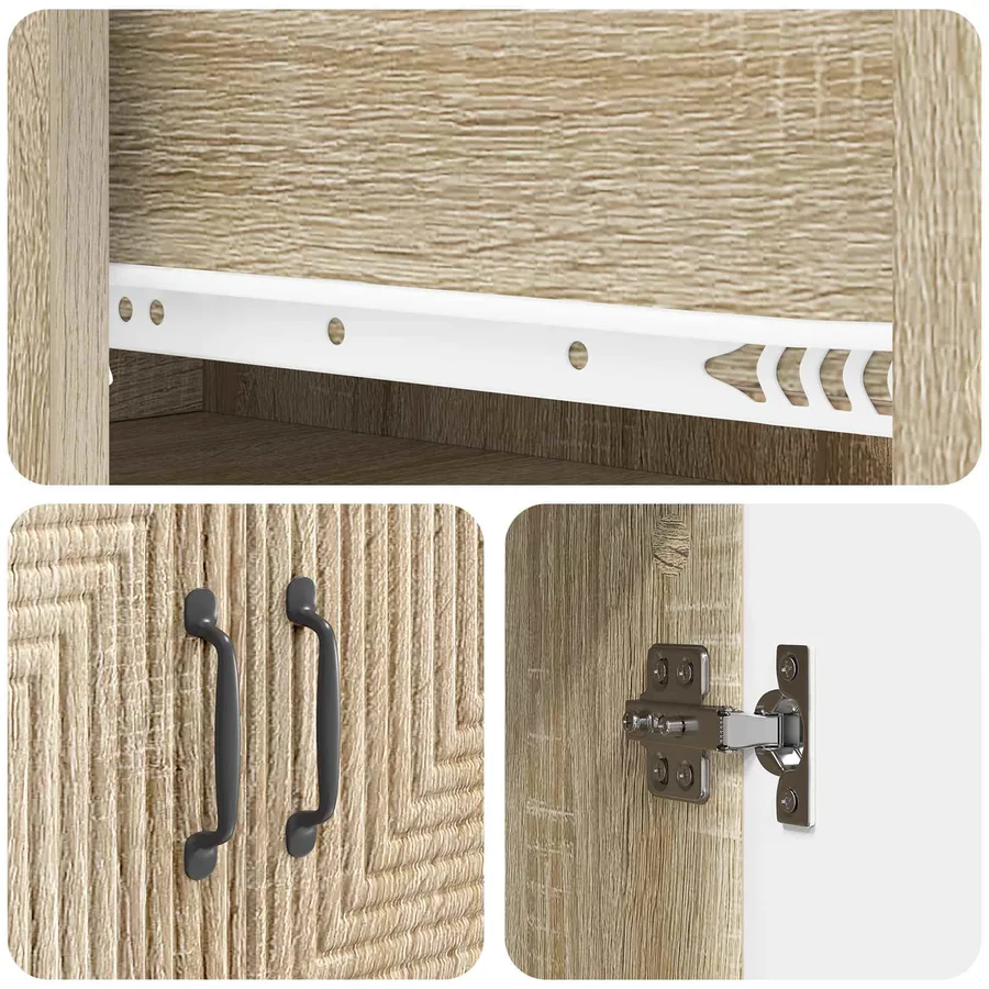 Ensemble de Meubles 2 pcs Chêne Sonoma 66 x 34,5 x 89,5 cm - 8