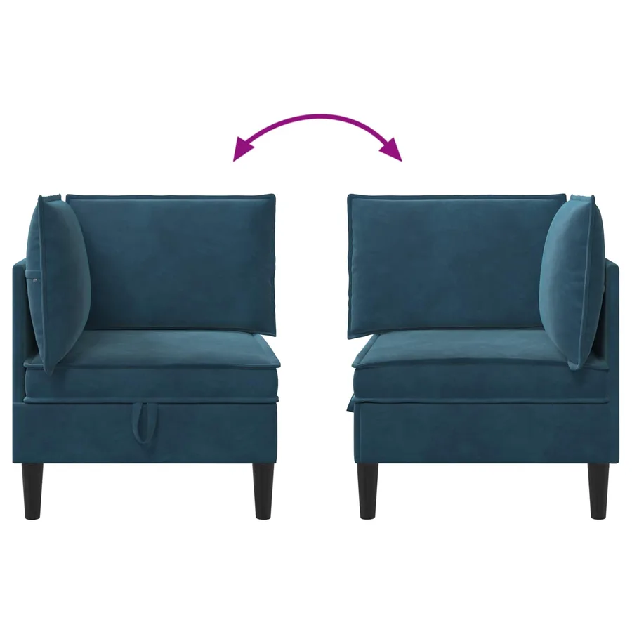 Sofa avec rangement Bleu Velours - 10