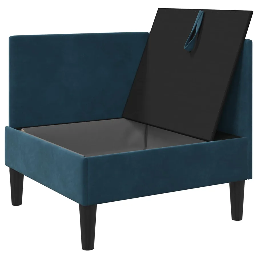 Sofa avec rangement Bleu Velours - 4