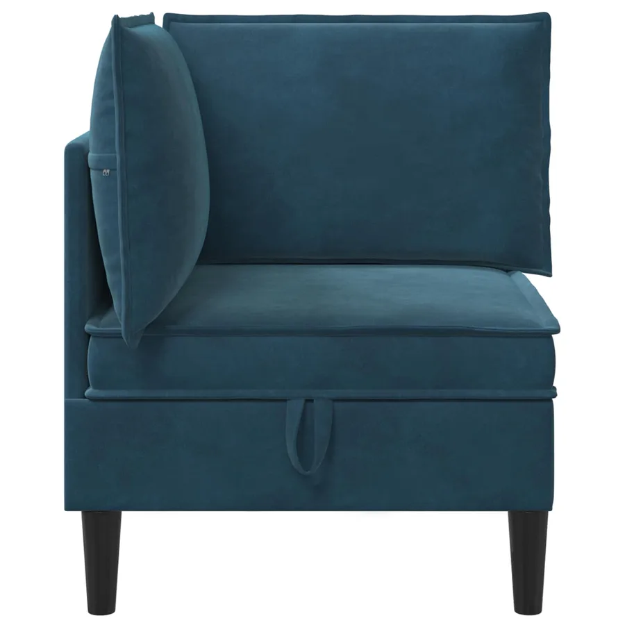 Sofa avec rangement Bleu Velours - 5