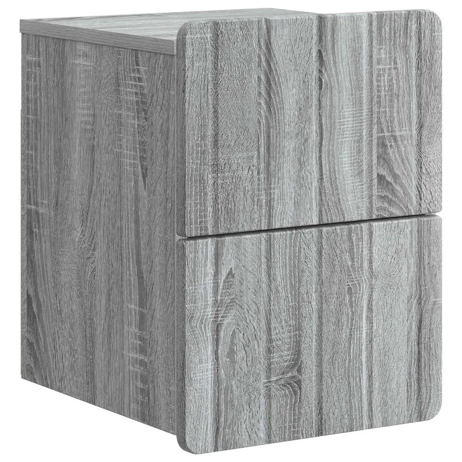 Cabinet de chevet mural 2 pcs Sonoma gris 33 x 34,5 x 43 cm - 5