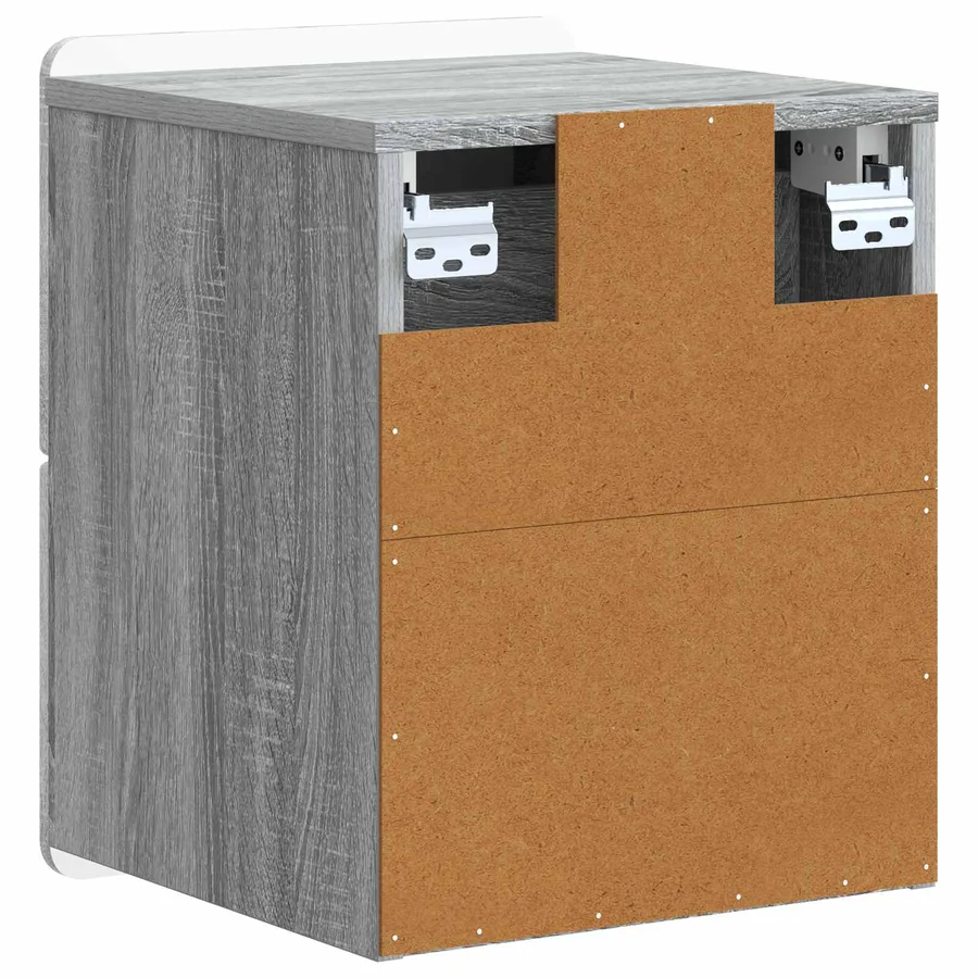 Cabinet de chevet mural 2 pcs Sonoma gris 33 x 34,5 x 43 cm - 9