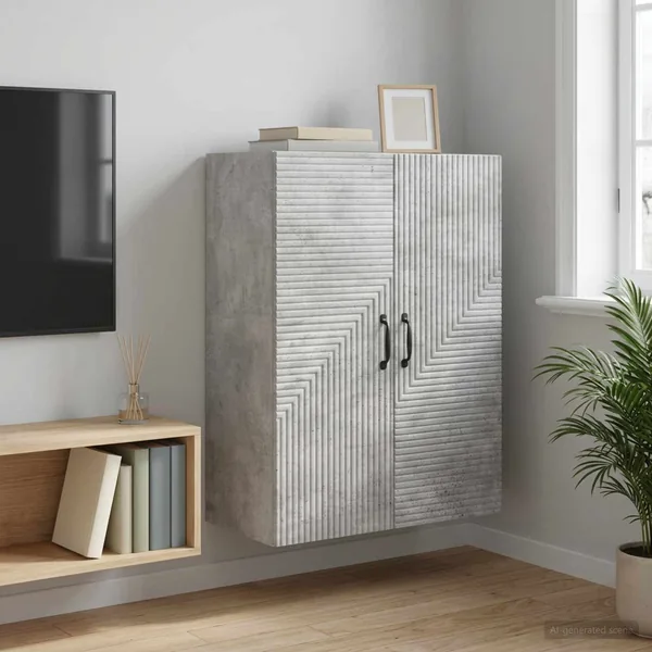 Armoire Murale Gris béton 66 x 34,5 x 90 cm Bois d'ingénierie