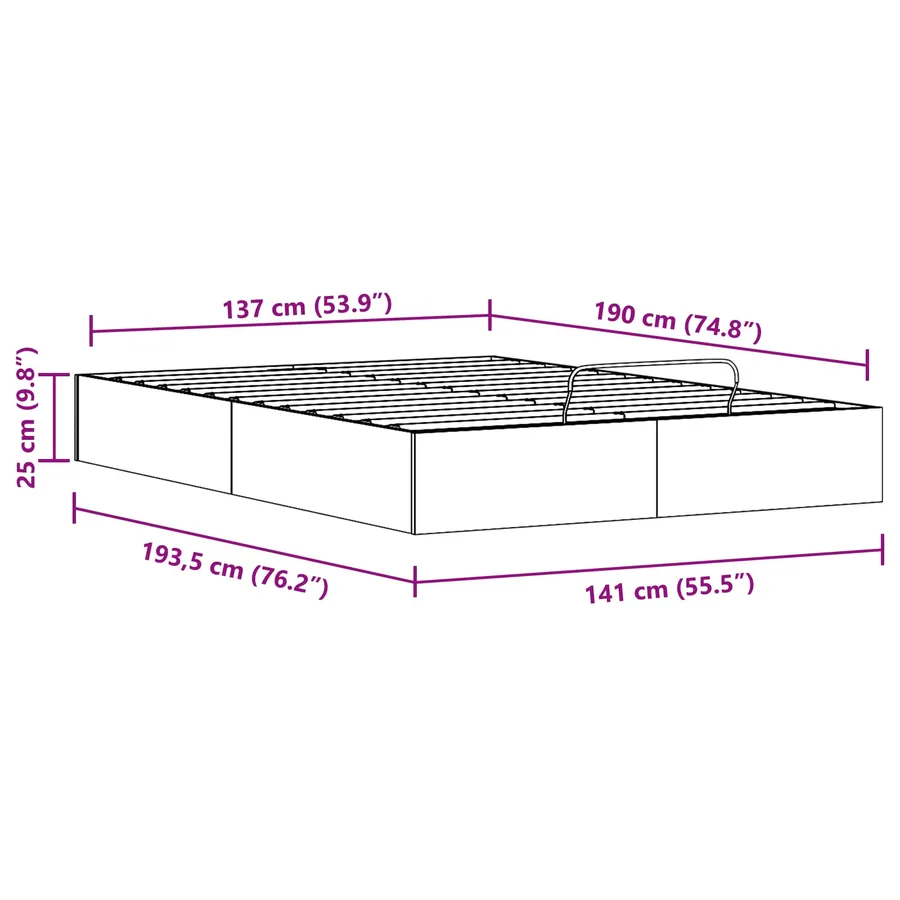 Cadre de lit ottoman avec rangement Blanc 140 x 190 cm - 11