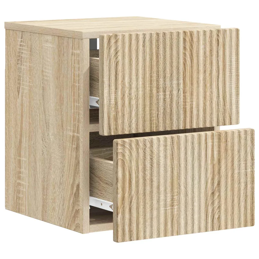 Cabinet de chevet mural 2 pcs Chêne Sonoma 33 x 34,5 x 40 cm - 6