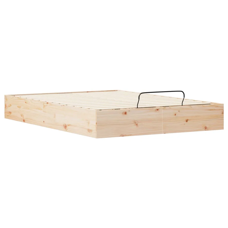 Cadre de lit ottoman avec rangement Naturel 120 x 200 cm - 4