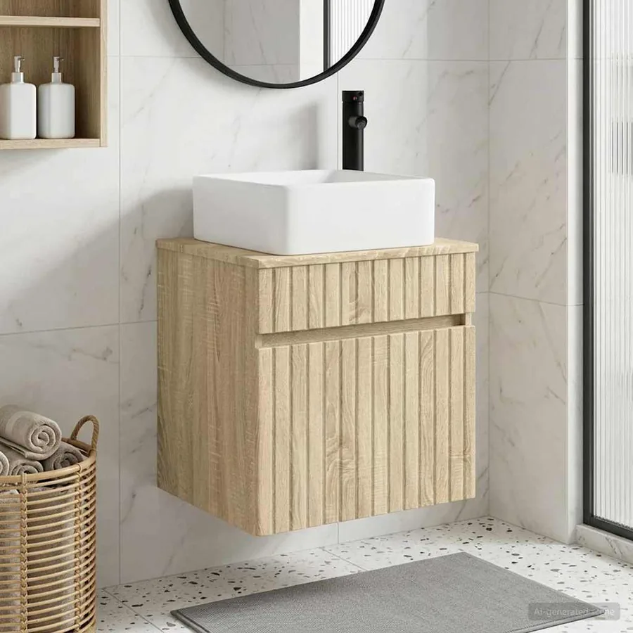 Meuble de lavabo mural Chêne Sonoma 49 x 41 x 63 cm