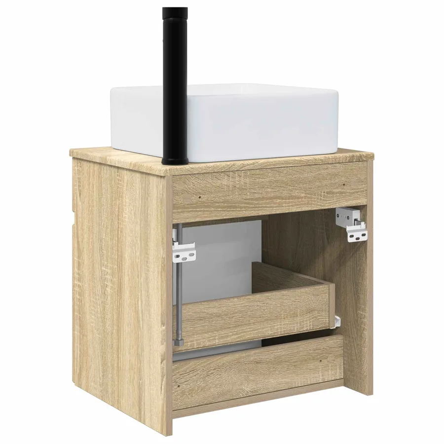 Meuble de lavabo mural Chêne Sonoma 49 x 41 x 63 cm - 4