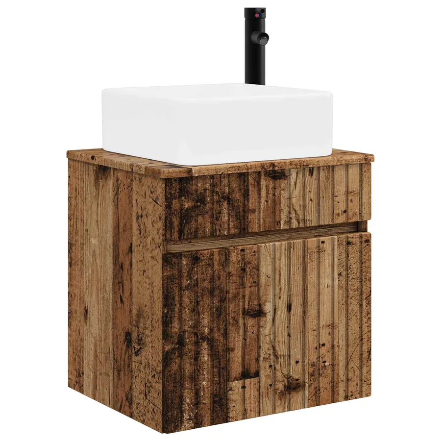 Meuble de lavabo mural Bois ancien 49 x 41 x 63 cm - 2