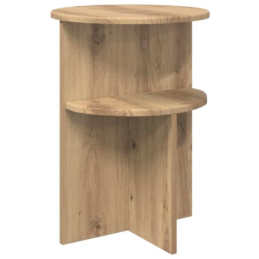 Table d'appoint Chêne artisanal Ø 39,5 x 55 cm - 2