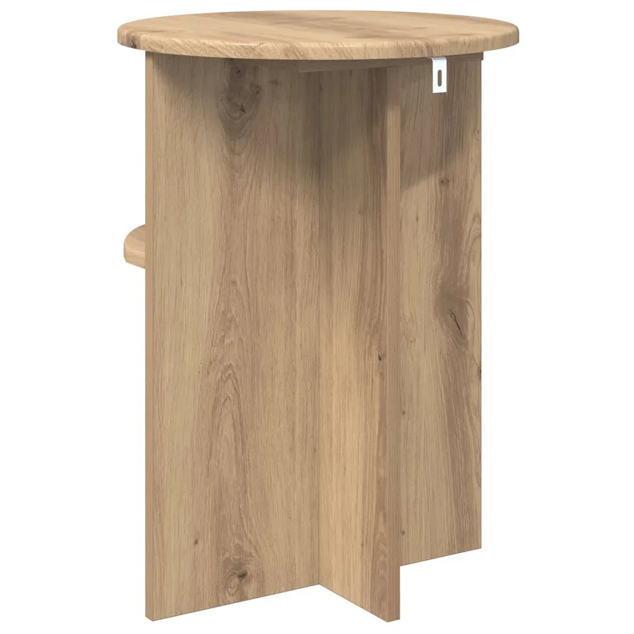 Table d'appoint Chêne artisanal Ø 39,5 x 55 cm - 7