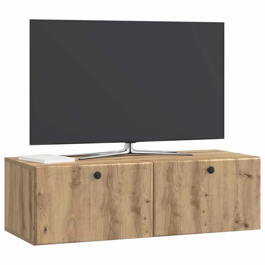 Meuble TV mural 98 x 41 x 30 cm Chêne artisanal - 3